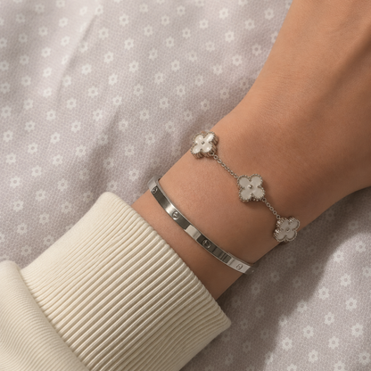 Trèfle Bracelet Silver & Pearl