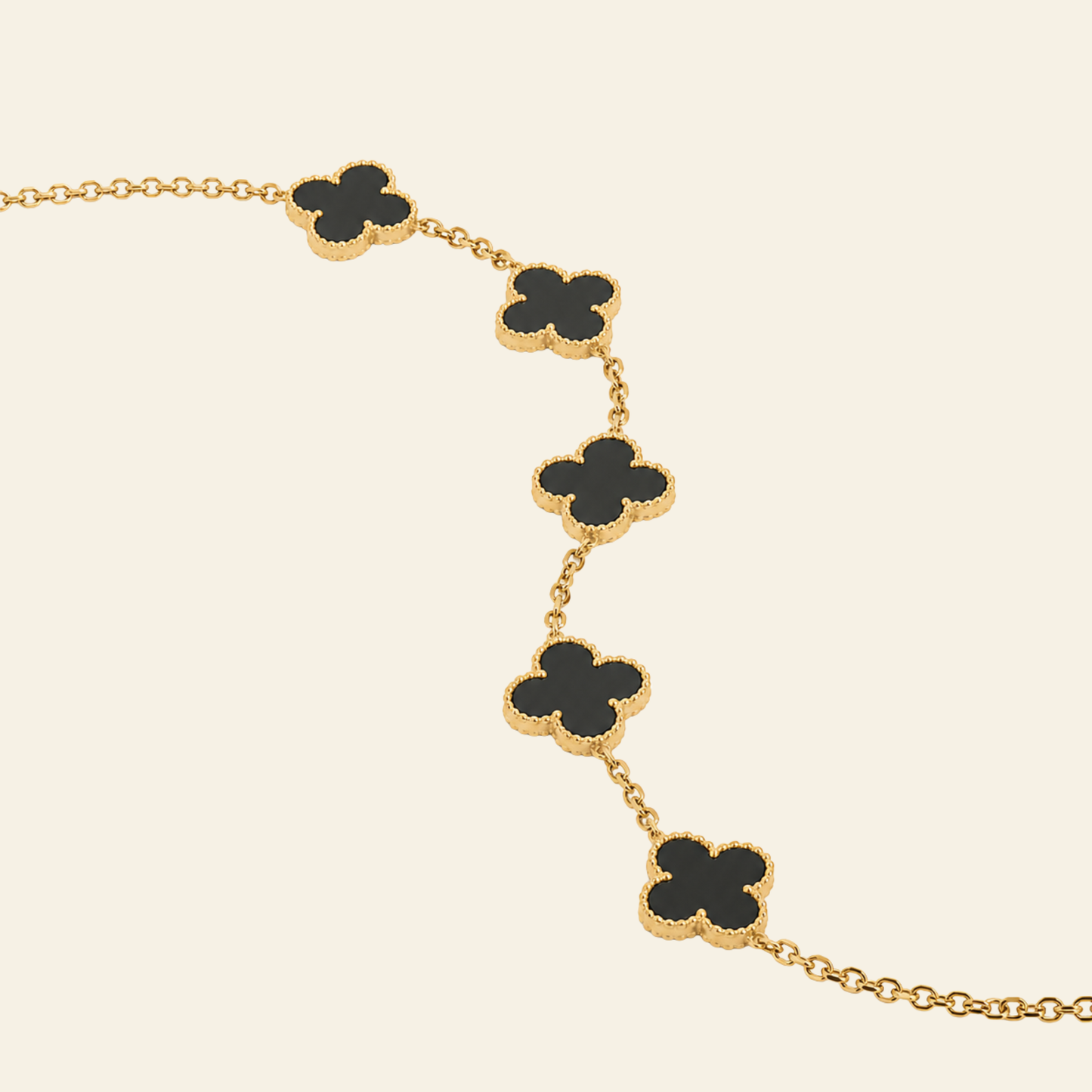 Trèfle Bracelet Gold & Onyx