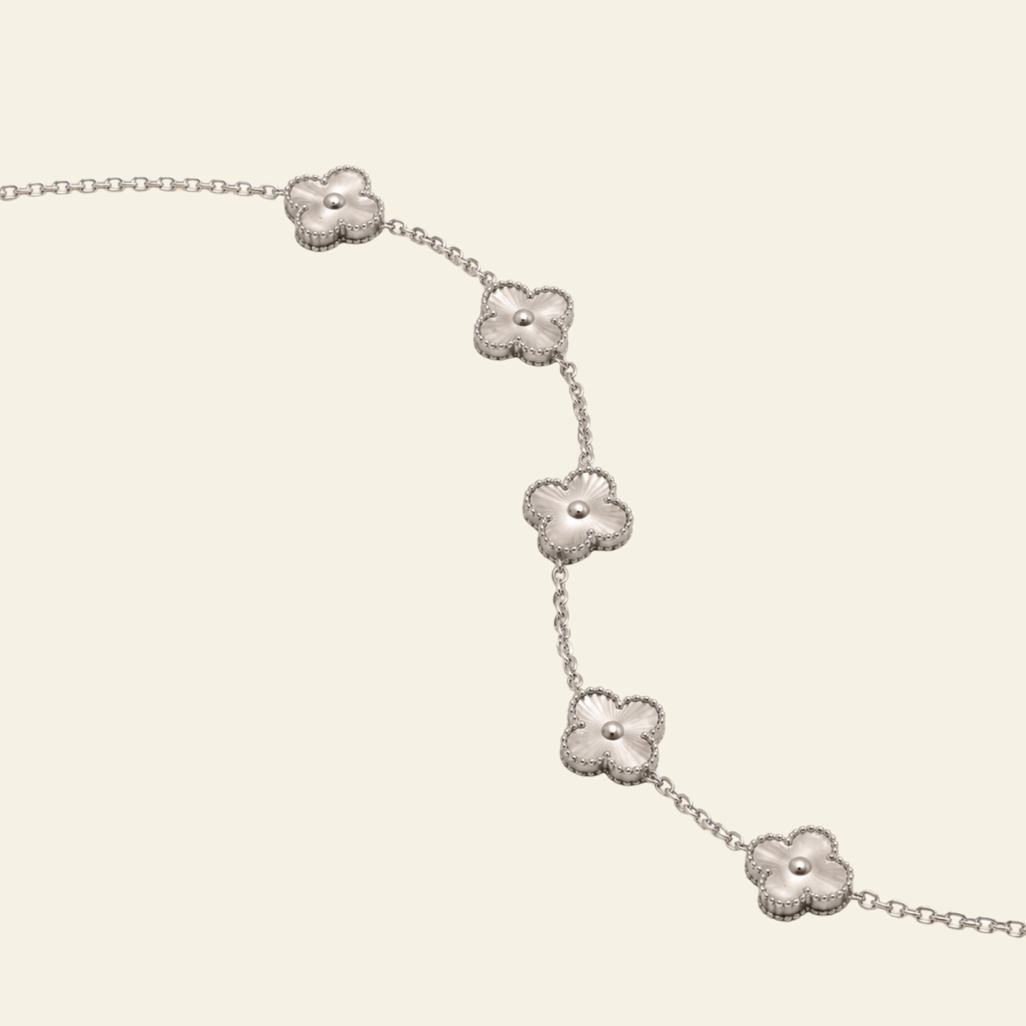 Trèfle Bracelet Silver & Pearl