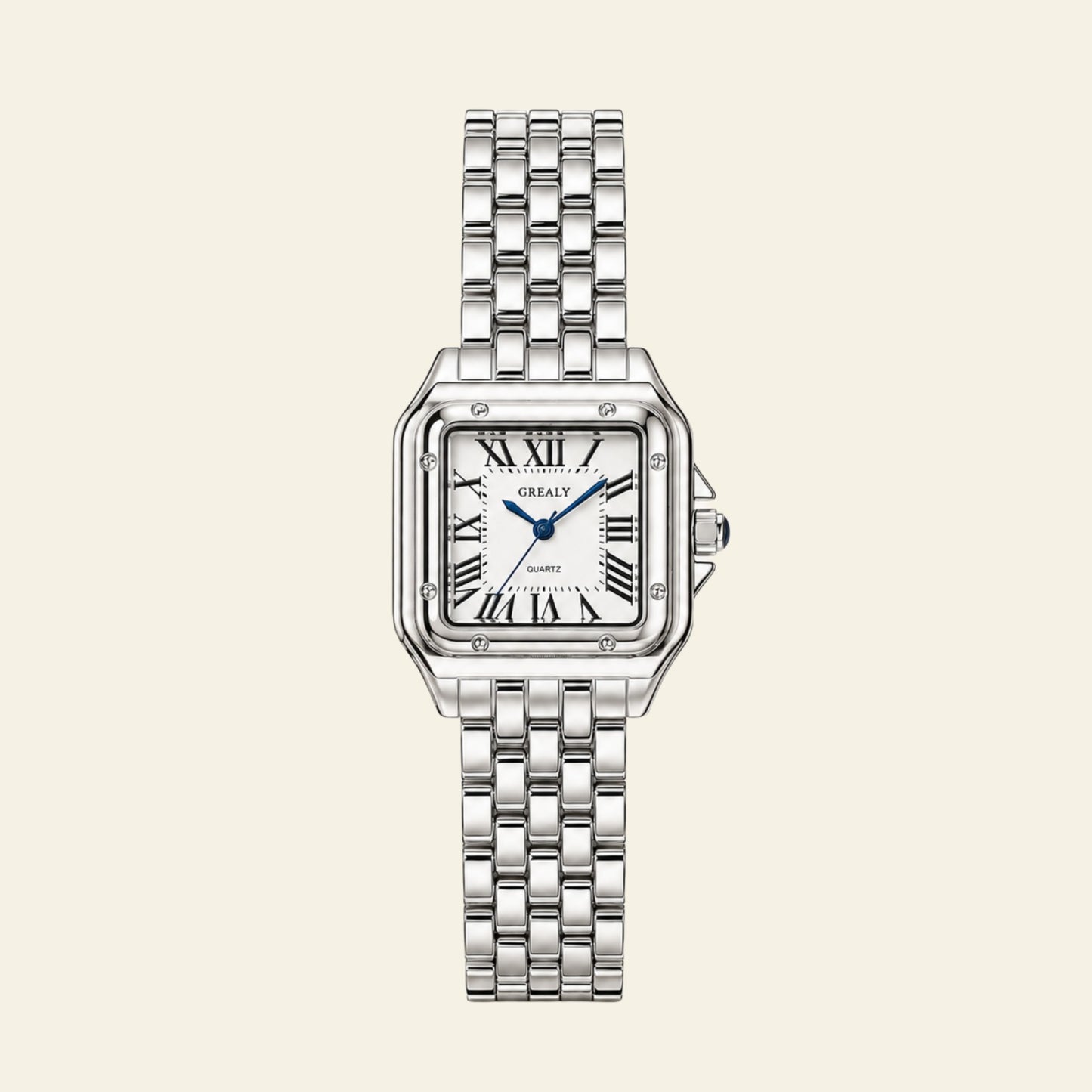 Le Marais Watch Argent, polished silver square women watch