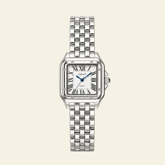 Le Marais Watch Argent, polished silver square women watch