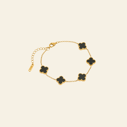 Vaurie Trèfle Bracelet Gold & Onyx