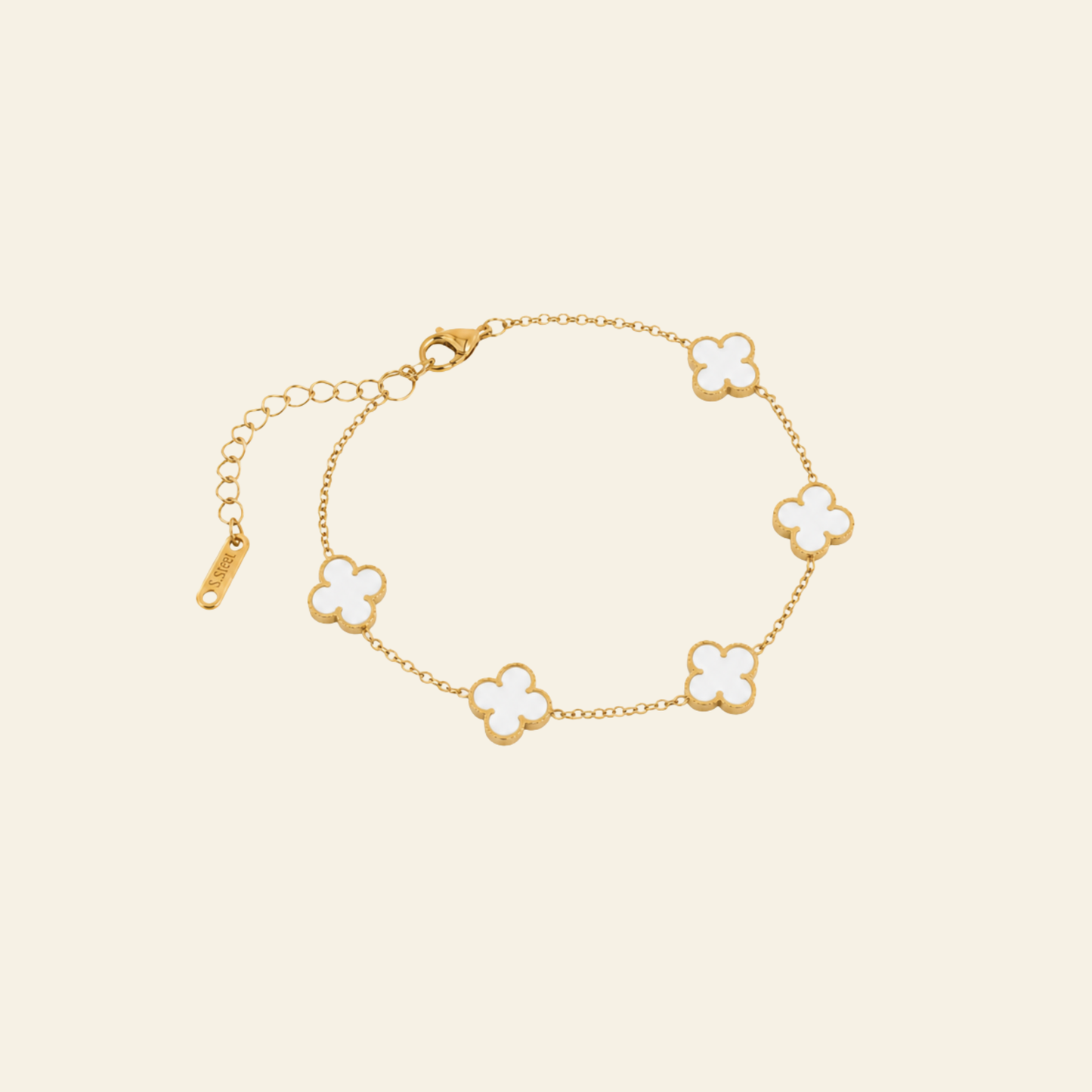 Vaurie Trèfle Bracelet Gold & Pearl