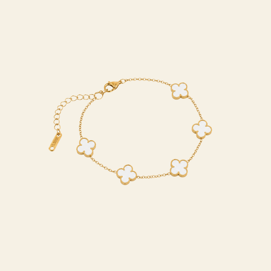 Vaurie Trèfle Bracelet Gold & Pearl