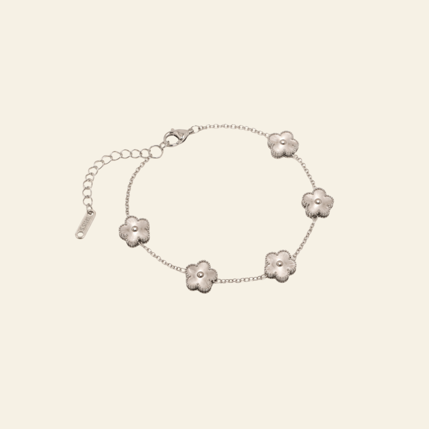 Vaurie Trèfle Bracelet Silver & Pearl